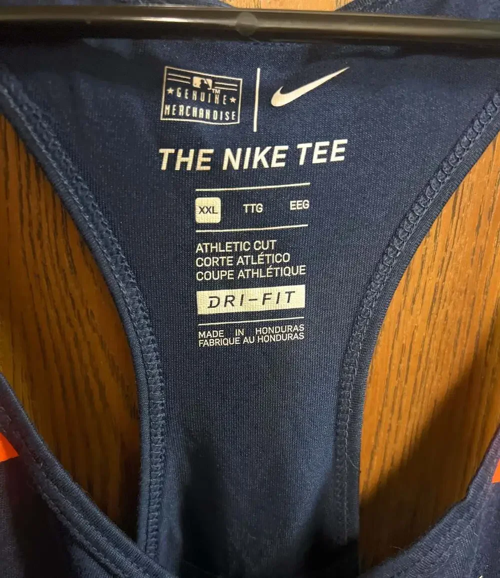 Nike Detroit Tigers Women's Dri-FIT Racerback Tank Top Navy Orange XXL